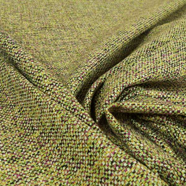 Verona Unique Textured Basket Weave Heavyweight Upholstery Fabric In Green Purple Colour - Made To Measure Curtains