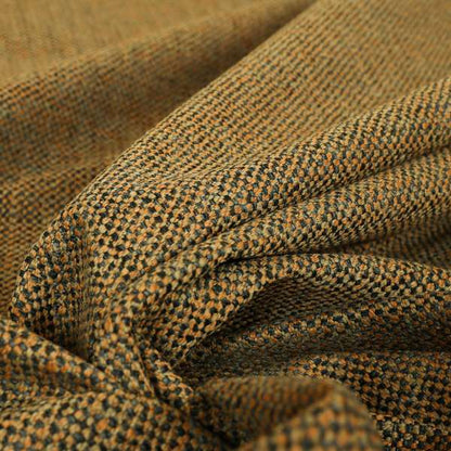 Verona Unique Textured Basket Weave Heavyweight Upholstery Fabric In Orange Black Colour - Roman Blinds