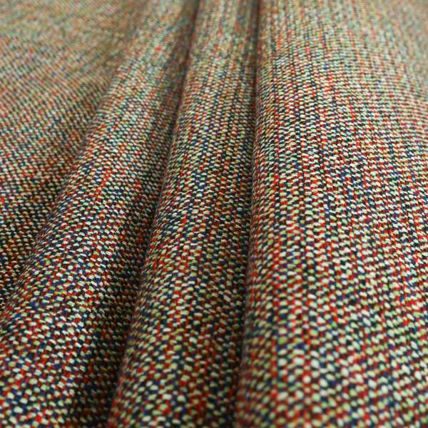 Verona Unique Textured Basket Weave Heavyweight Upholstery Fabric In Red Blue Green Colours - Roman Blinds