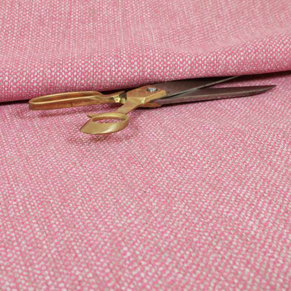 Verona Unique Textured Basket Weave Heavyweight Upholstery Fabric In Pink Colour - Made To Measure Curtains