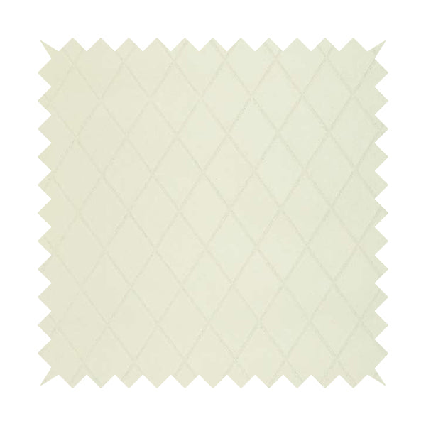 Vistas Diamond Shape Faux Leather Upholstery Fabric In White