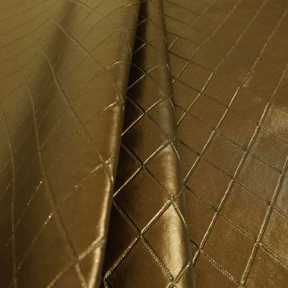 Vistas Diamond Shape Faux Leather Upholstery Fabric In Brown