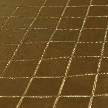 Vistas Diamond Shape Faux Leather Upholstery Fabric In Brown