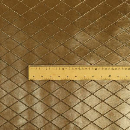 Vistas Diamond Shape Faux Leather Upholstery Fabric In Brown