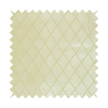Vistas Diamond Shape Faux Leather Upholstery Fabric In Pearl