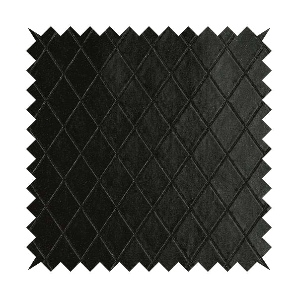 Vistas Diamond Shape Faux Leather Upholstery Fabric In Black