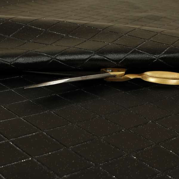 Vistas Diamond Shape Faux Leather Upholstery Fabric In Black