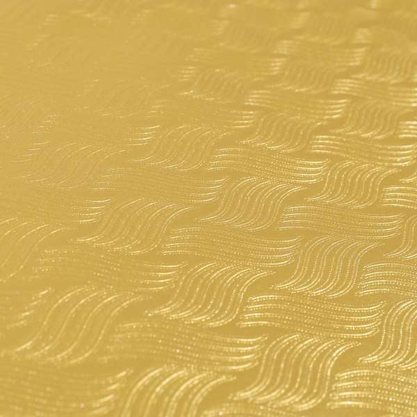 Waldorf Designer Vinyl Pattern Faux Leather Upholstery Fabric In Gold