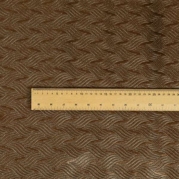 Waldorf Designer Vinyl Pattern Faux Leather Upholstery Fabric In Brown