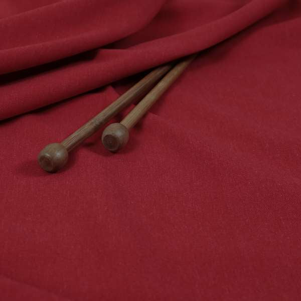 Wiltshire Plain Poly Cotton Flat Weave Upholstery Curtains Fabric In Red Colour - Handmade Cushions