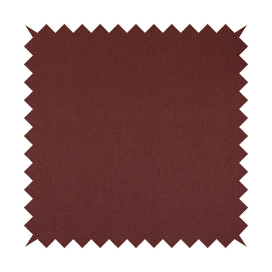 Wiltshire Plain Poly Cotton Flat Weave Upholstery Curtains Fabric In Wine Red Colour