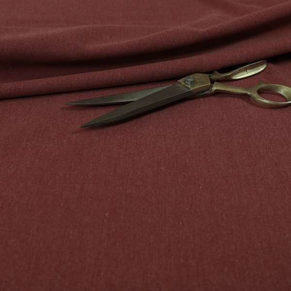 Wiltshire Plain Poly Cotton Flat Weave Upholstery Curtains Fabric In Wine Red Colour - Roman Blinds