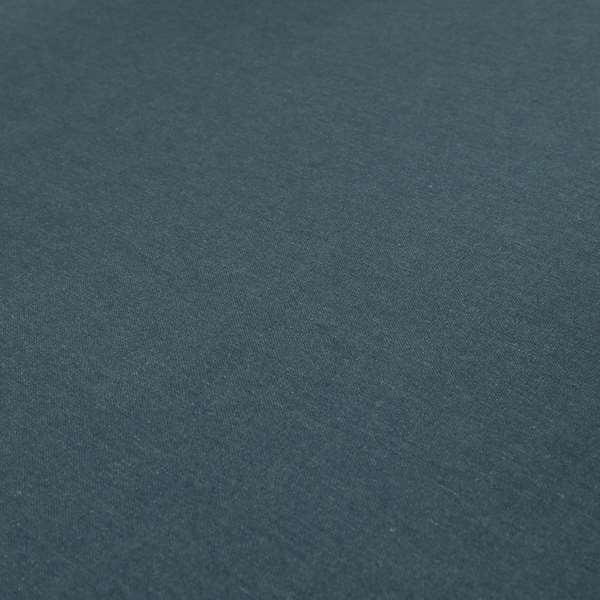 Wiltshire Plain Poly Cotton Flat Weave Upholstery Curtains Fabric In Denim Blue Colour - Roman Blinds