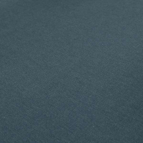 Wiltshire Plain Poly Cotton Flat Weave Upholstery Curtains Fabric In Denim Blue Colour