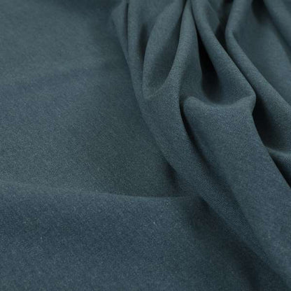 Wiltshire Plain Poly Cotton Flat Weave Upholstery Curtains Fabric In Denim Blue Colour - Roman Blinds