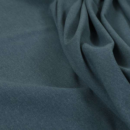 Wiltshire Plain Poly Cotton Flat Weave Upholstery Curtains Fabric In Denim Blue Colour - Handmade Cushions