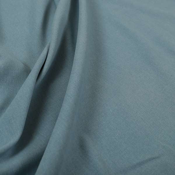 Wiltshire Plain Poly Cotton Flat Weave Upholstery Curtains Fabric In Sky Blue Colour - Roman Blinds