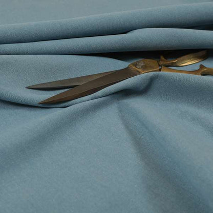 Wiltshire Plain Poly Cotton Flat Weave Upholstery Curtains Fabric In Sky Blue Colour - Roman Blinds