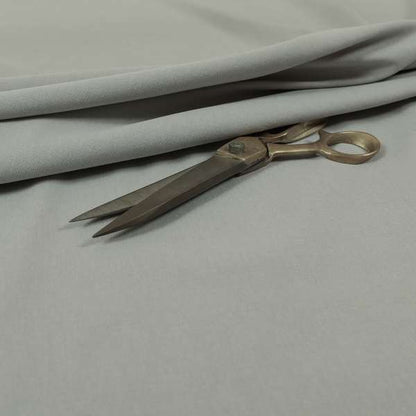 Wiltshire Plain Poly Cotton Flat Weave Upholstery Curtains Fabric In Silver Colour - Roman Blinds