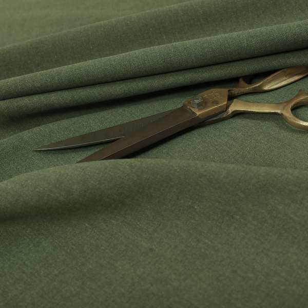 Wiltshire Plain Poly Cotton Flat Weave Upholstery Curtains Fabric In Forest Green Colour - Roman Blinds
