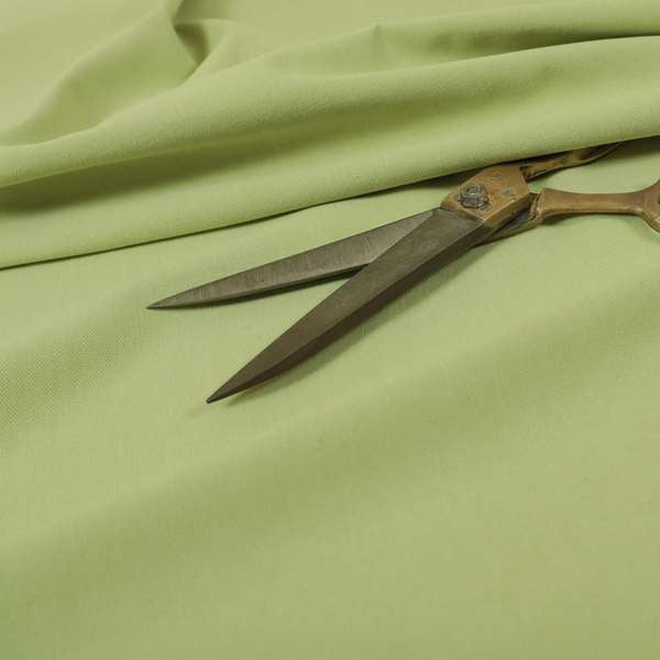 Wiltshire Plain Poly Cotton Flat Weave Upholstery Curtains Fabric In Lime Green Colour - Roman Blinds