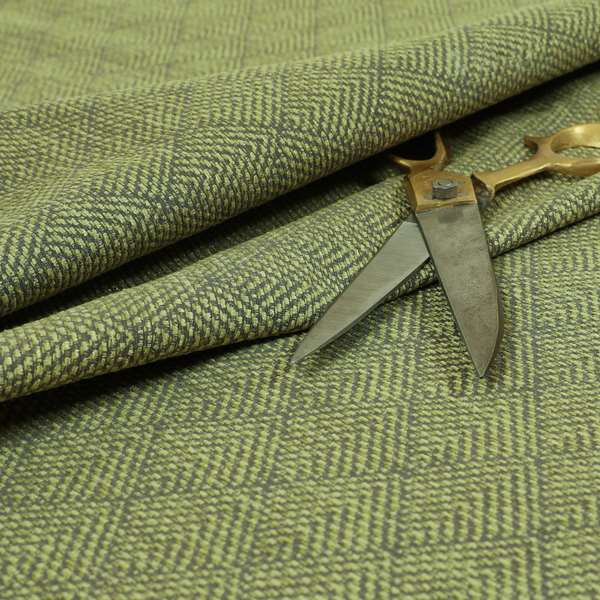 Woodland Semi Plain Chenille Textured Durable Upholstery Fabric In Green - Roman Blinds