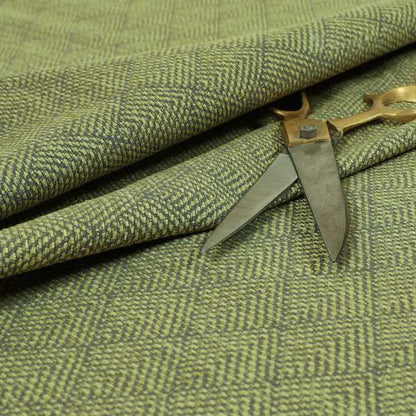 Woodland Semi Plain Chenille Textured Durable Upholstery Fabric In Green - Handmade Cushions