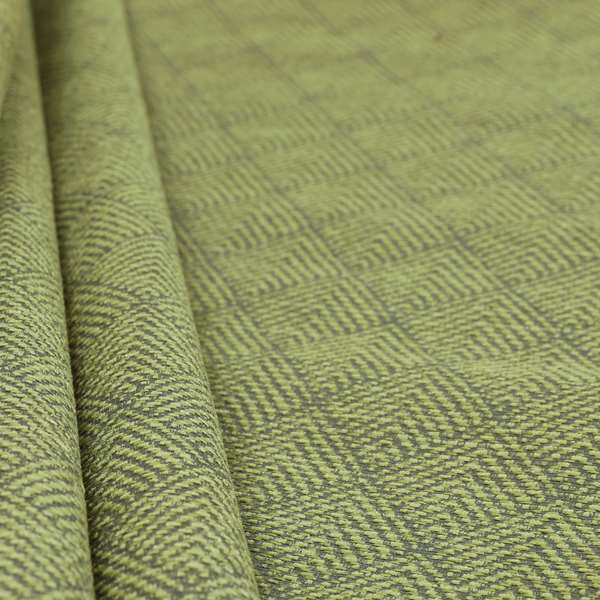 Woodland Semi Plain Chenille Textured Durable Upholstery Fabric In Green - Roman Blinds