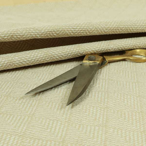 Woodland Semi Plain Chenille Textured Durable Upholstery Fabric In Cream - Roman Blinds