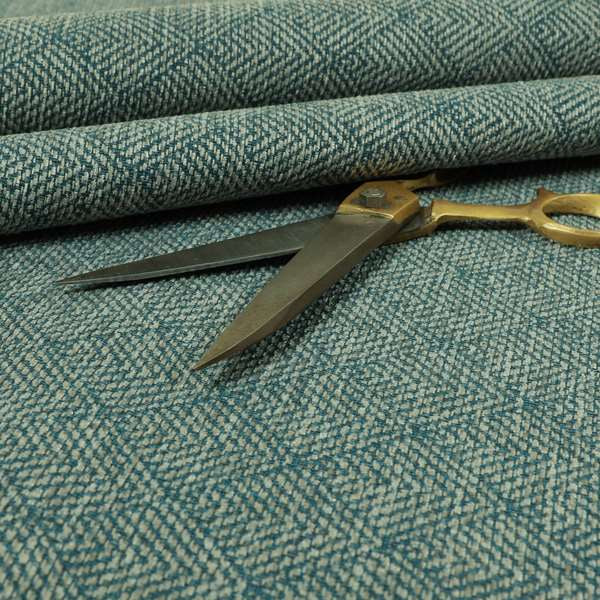 Woodland Semi Plain Chenille Textured Durable Upholstery Fabric In Navy Blue