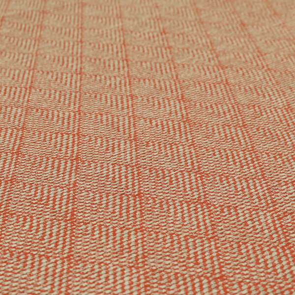 Woodland Semi Plain Chenille Textured Durable Upholstery Fabric In Orange - Handmade Cushions