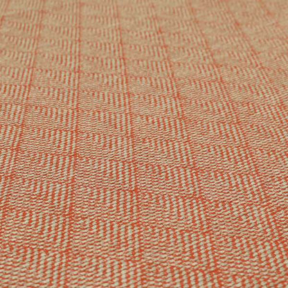 Woodland Semi Plain Chenille Textured Durable Upholstery Fabric In Orange - Handmade Cushions