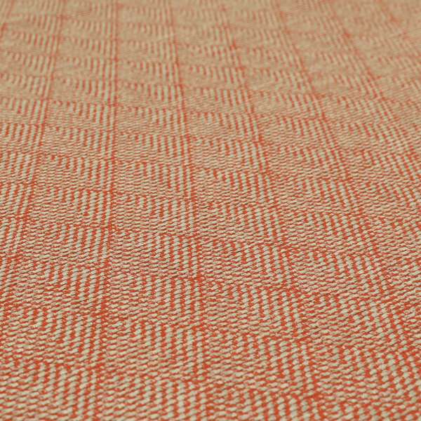 Woodland Semi Plain Chenille Textured Durable Upholstery Fabric In Orange