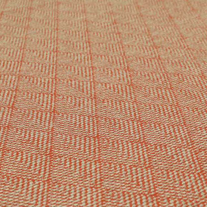 Woodland Semi Plain Chenille Textured Durable Upholstery Fabric In Orange