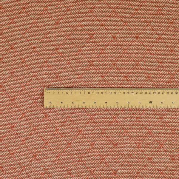 Woodland Semi Plain Chenille Textured Durable Upholstery Fabric In Orange - Handmade Cushions