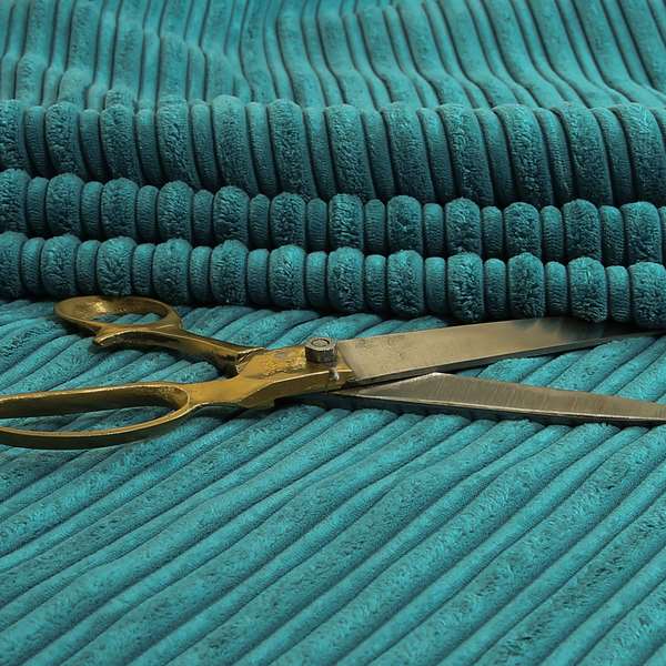 York High Low Corduroy Fabric In Teal Blue Colour - Handmade Cushions