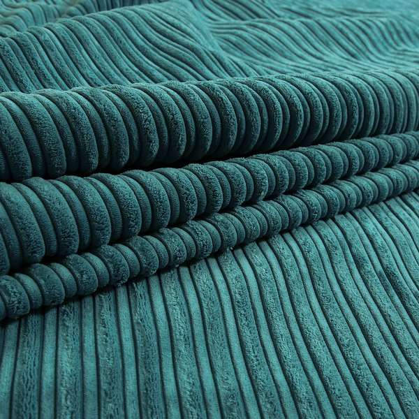 York High Low Corduroy Fabric In Teal Blue Colour - Roman Blinds