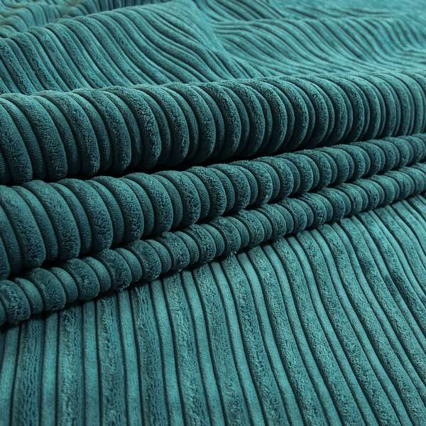 York High Low Corduroy Fabric In Teal Blue Colour