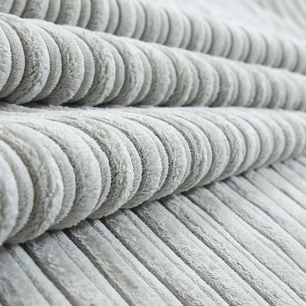 York High Low Corduroy Fabric In Silver Colour - Roman Blinds