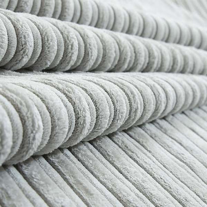 York High Low Corduroy Fabric In Silver Colour - Made To Measure Curtains