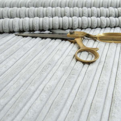 York High Low Corduroy Fabric In Silver Colour - Made To Measure Curtains