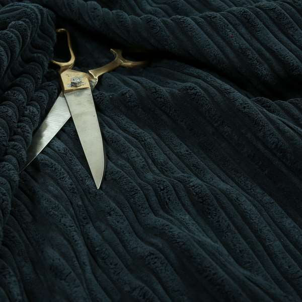 York High Low Corduroy Fabric In Navy Blue Colour - Made To Measure Curtains