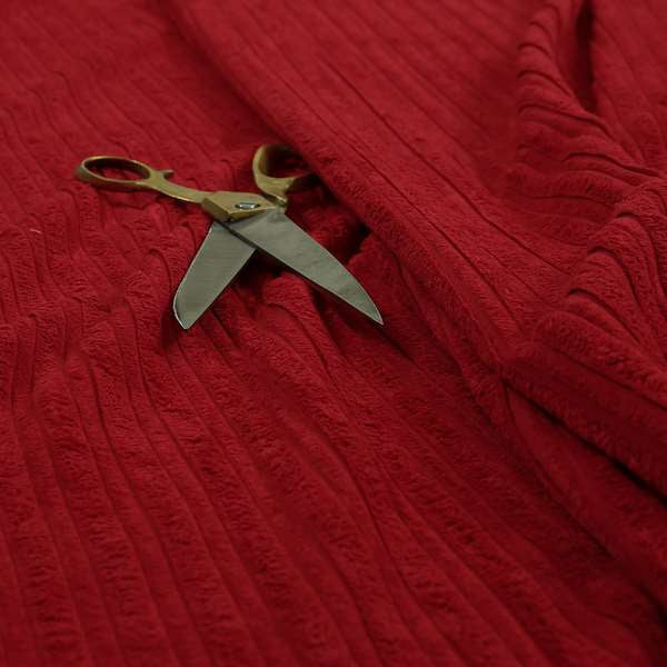 York High Low Corduroy Fabric In Red Colour - Roman Blinds
