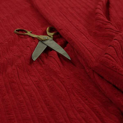 York High Low Corduroy Fabric In Red Colour - Made To Measure Curtains