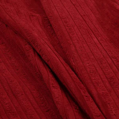 York High Low Corduroy Fabric In Red Colour - Made To Measure Curtains