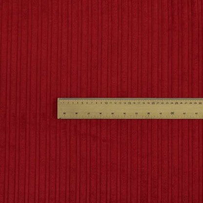 York High Low Corduroy Fabric In Red Colour - Made To Measure Curtains