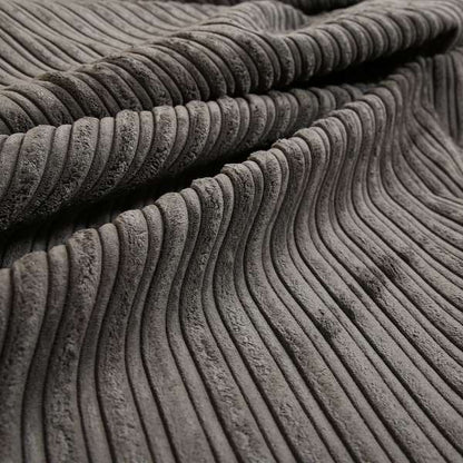 York High Low Corduroy Fabric In Charcoal Grey Colour - Roman Blinds