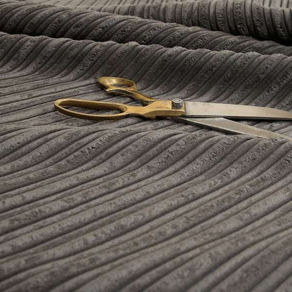York High Low Corduroy Fabric In Charcoal Grey Colour - Handmade Cushions