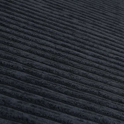 York High Low Corduroy Fabric In Black Colour - Made To Measure Curtains