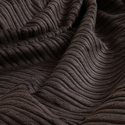 York High Low Corduroy Fabric In Chocolate Brown Colour